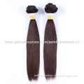 Darkest Brown Silky Straight Double Weft Original Brazilian Hair Extensions, Competitive Price